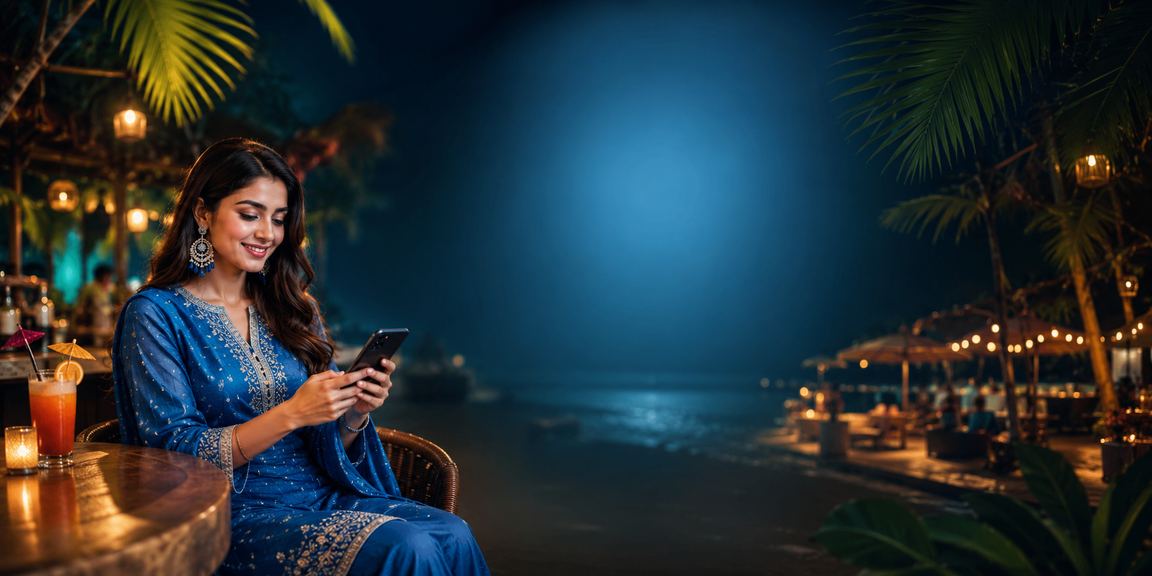 A user in Gazipur making a mobile deposit in salwar kameez